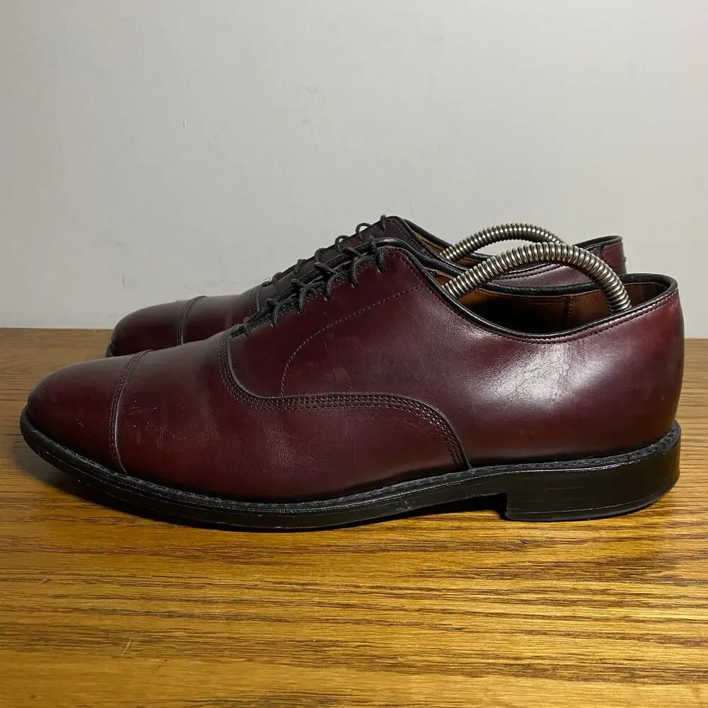 Allen Edmonds Mens Boardroom Cap Toe Oxford Dress Shoes Burgundy Oxblood US 9.5D